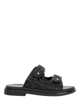 Dune London Lottais Leather Quilted Double Strap Sandals