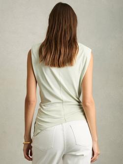 Reiss Sadie Sleeveless Ruched Tank Top - view 2, Light Green