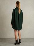 Reiss Lauren Wool Blend A-Line Mini Dress, Dark Green