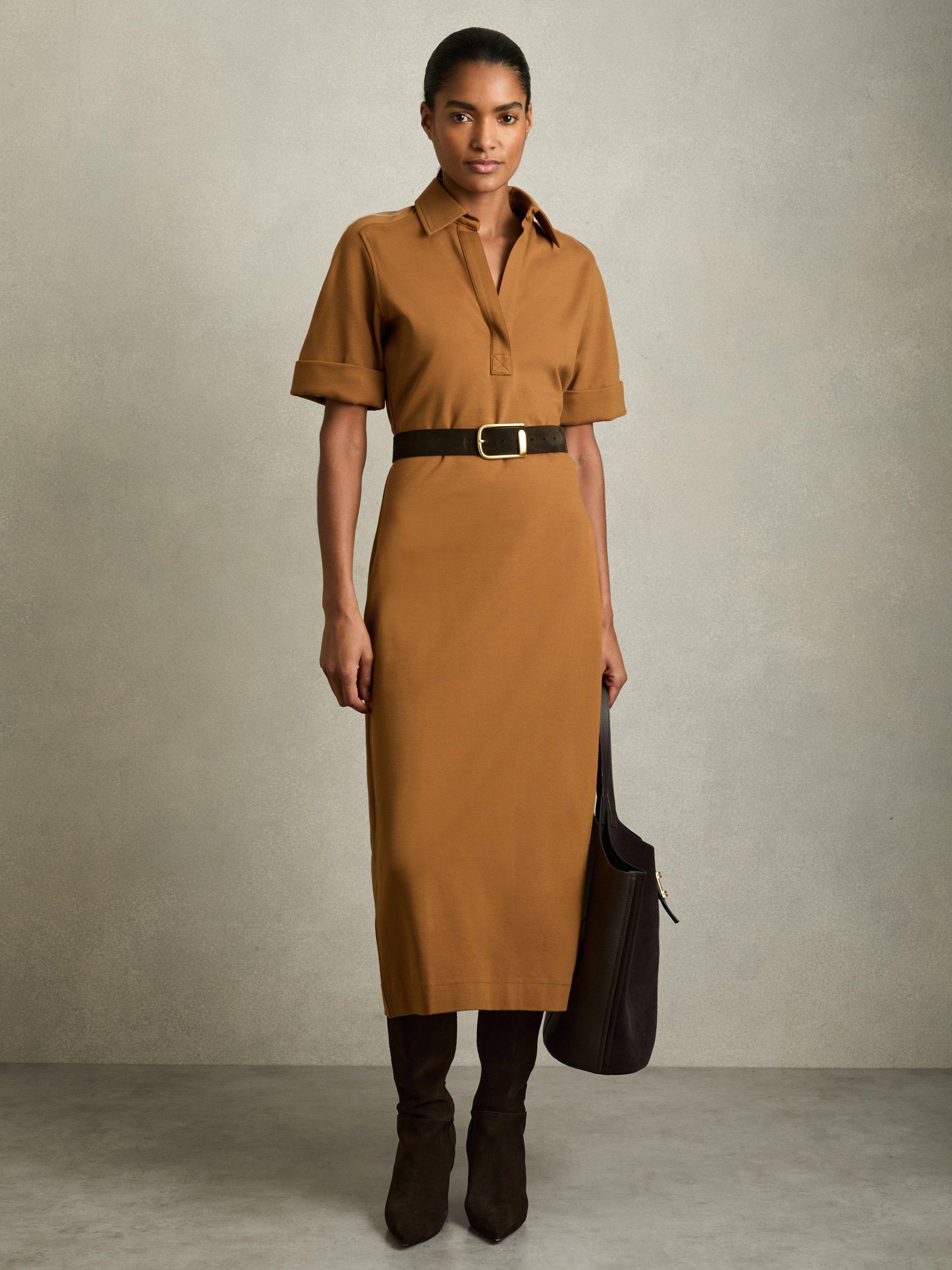 【海外限定】REISSワンピース☆Astrid Jersey Collared Bodycon Reiss Astrid Jersey Collared Bodycon Dress, Navy