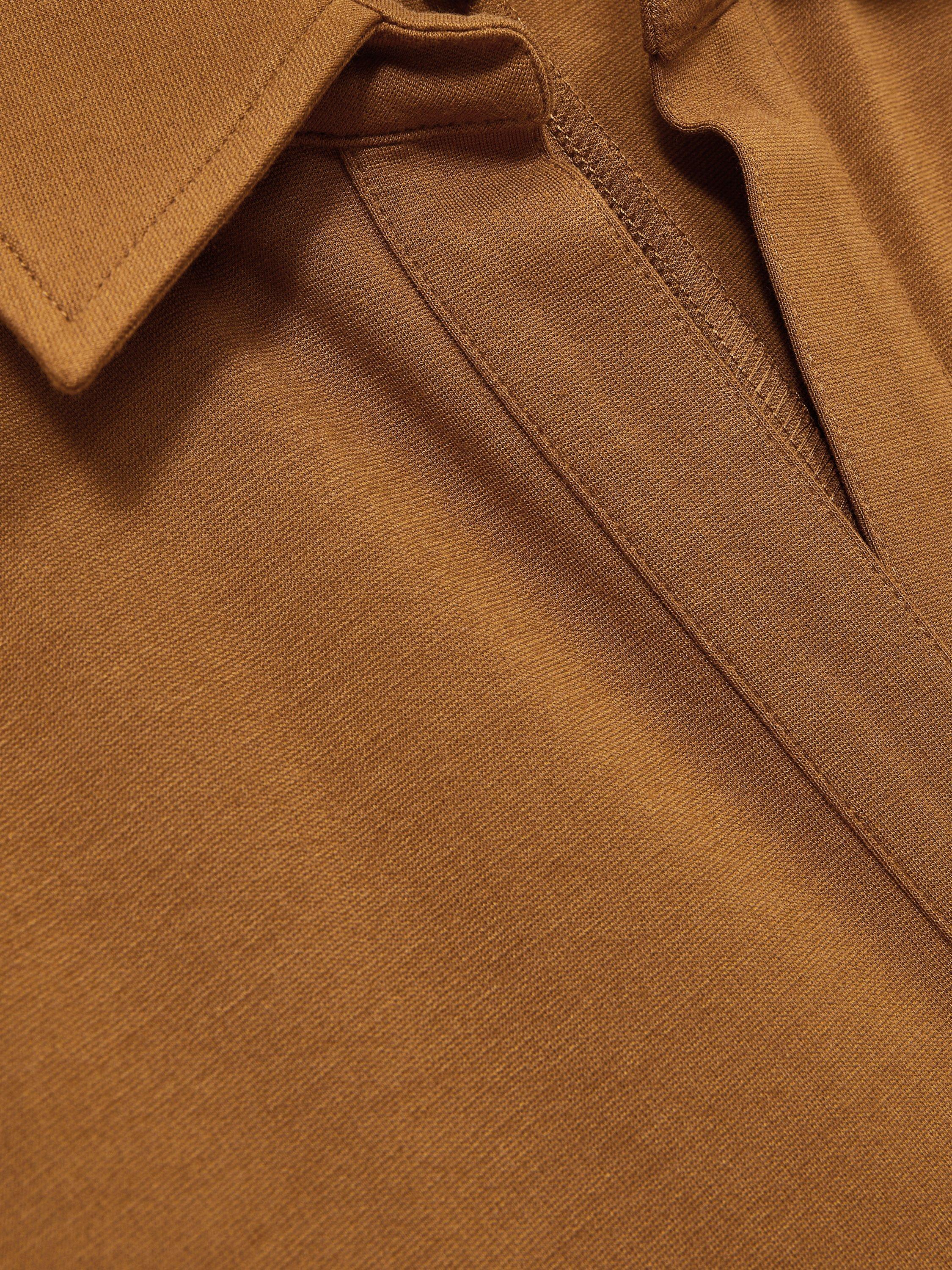 Product image 2 of 5, which shows Reiss Astrid Jersey Collared Bodycon Dress, Mustard, 6