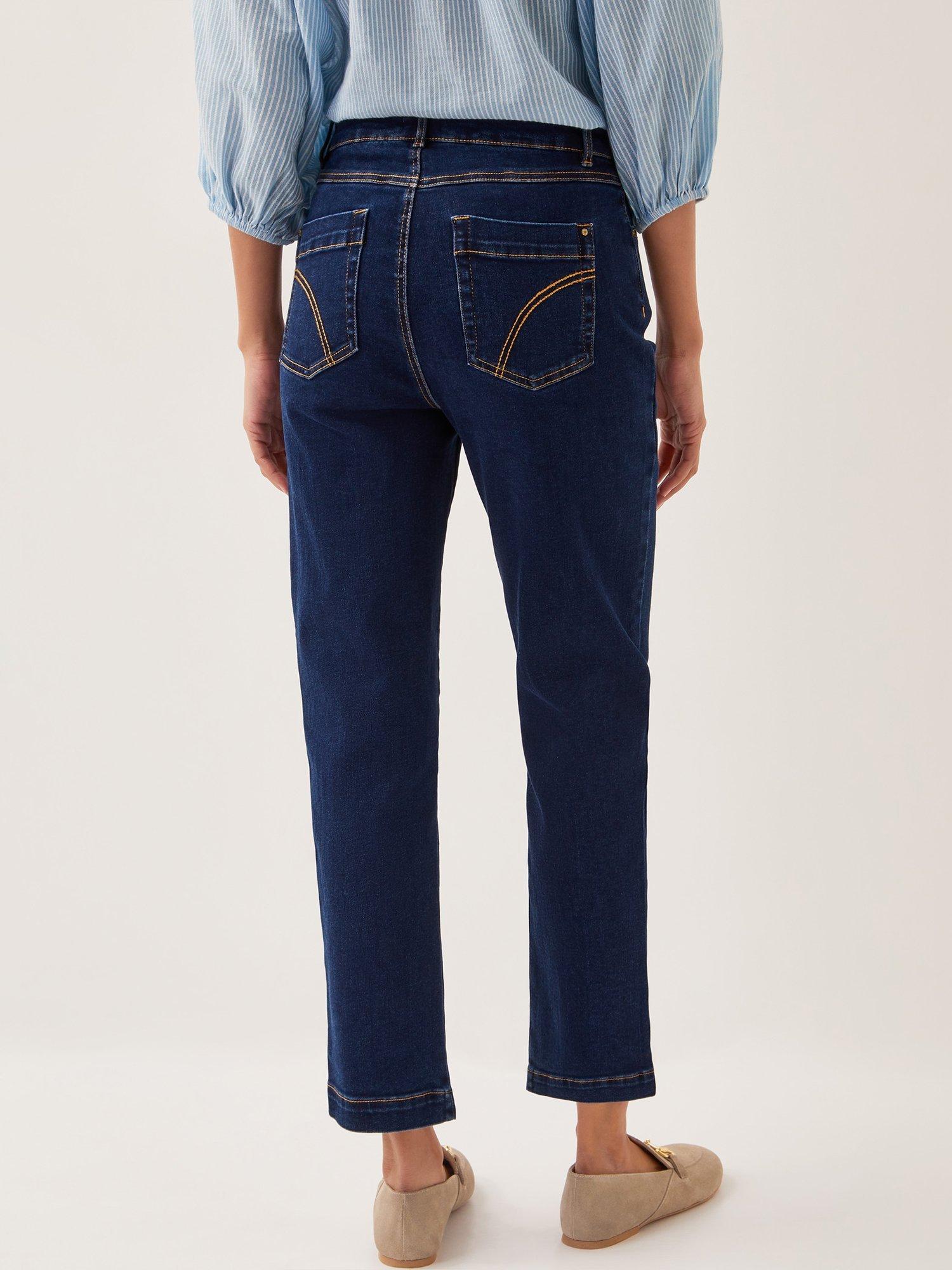 Product image 2 of 5, which shows Monsoon Safaia Ankle Grazer Jeans, Indigo, 8