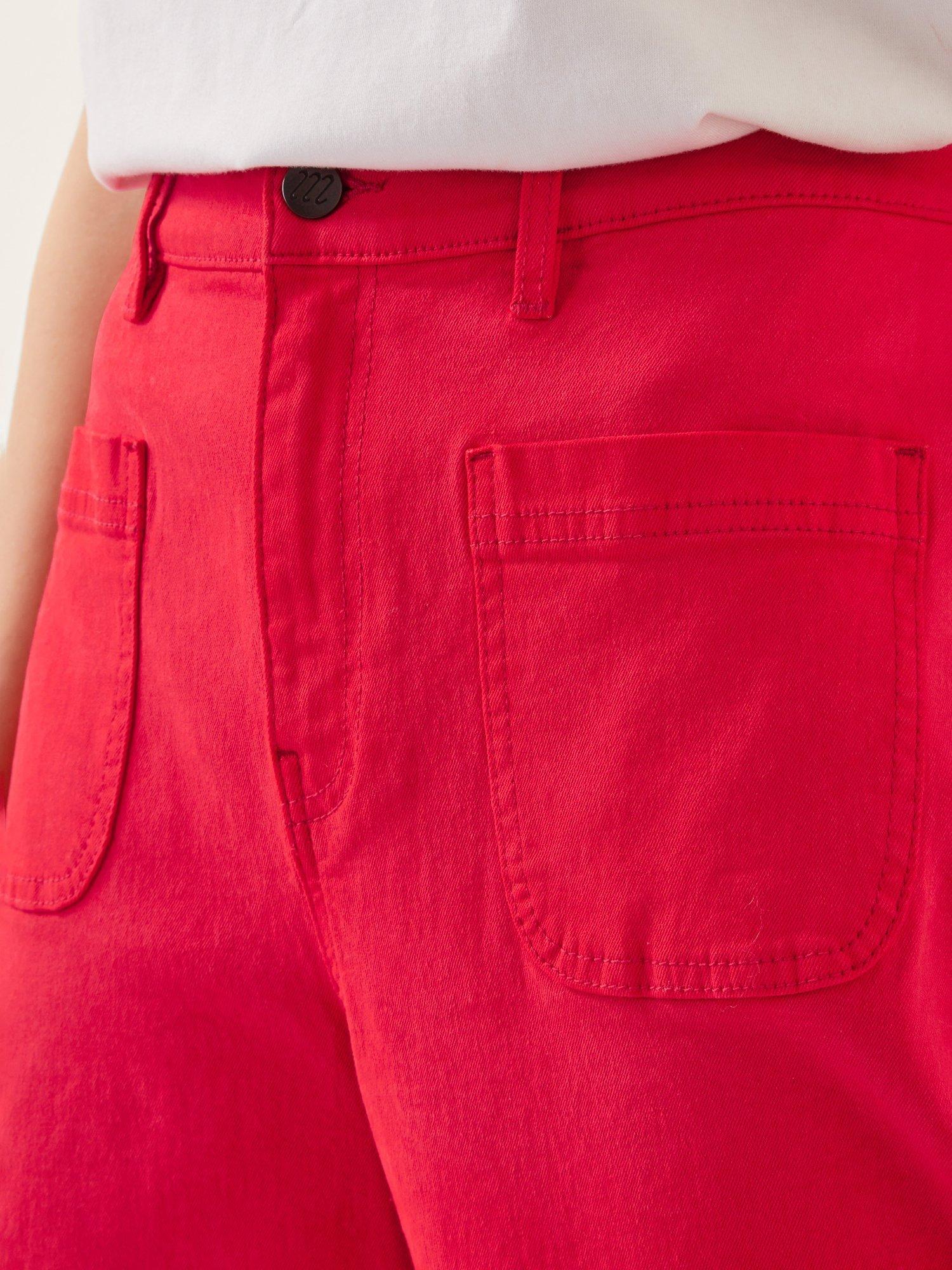 Product image 4 of 4, which shows Monsoon Arlo Cropped Jeans, Red, 8
