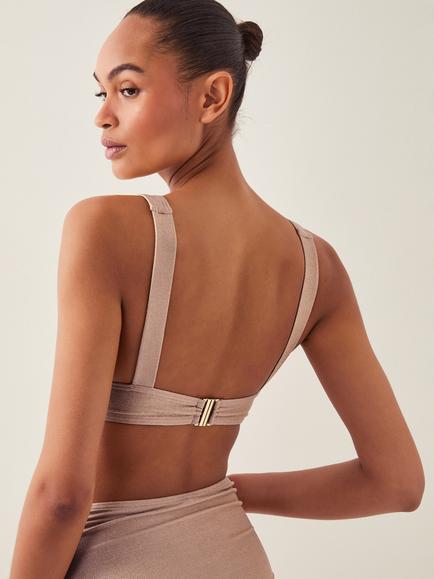 Monsoon Kiki Triangle Bikini Top, Gold - view 2, Gold
