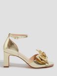 Monsoon Bow Metallic Heeled Sandals, Gold