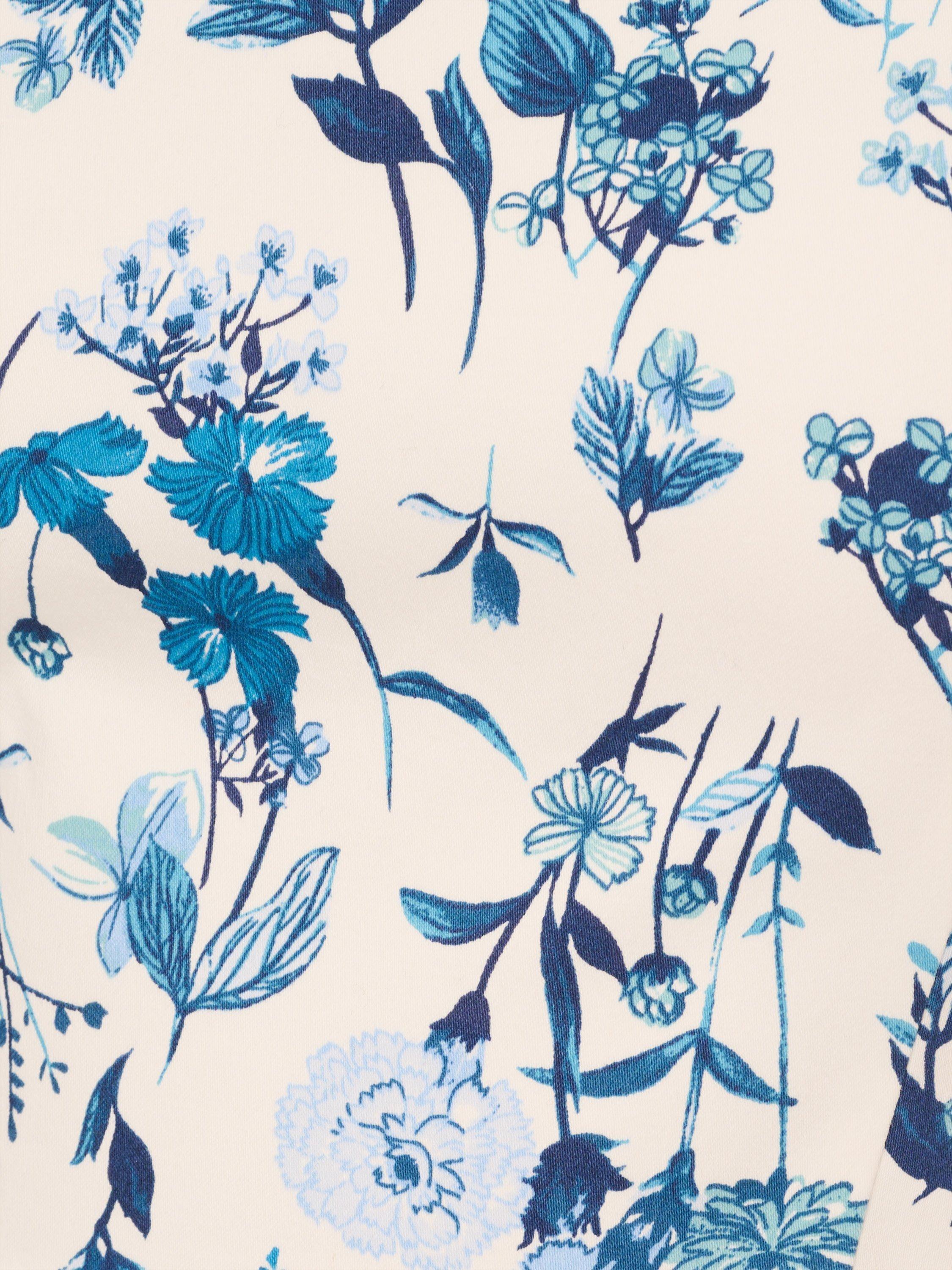 Product image 7 of 7, which shows Adrianna by Adrianna Papell Floral Bubble Hem Mini Dress, Ivory/Blue, 10