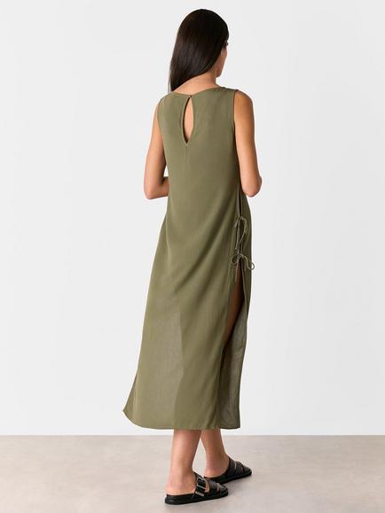 Whistles Tie Side Beach Dress - view 2, Khaki