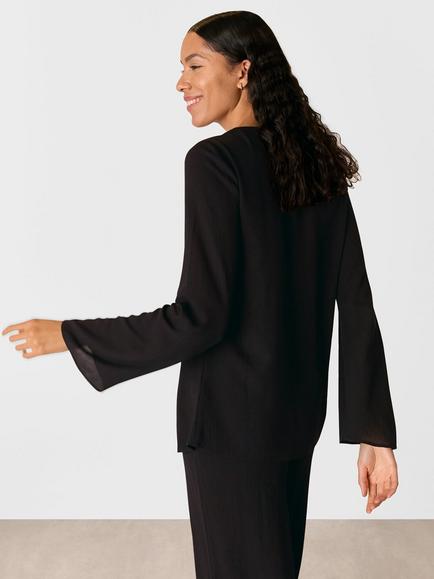 Whistles Tie Front Beach Top, Black - view 2, Black