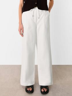 Whistles Leona Drawstring Waist Trousers, White, White