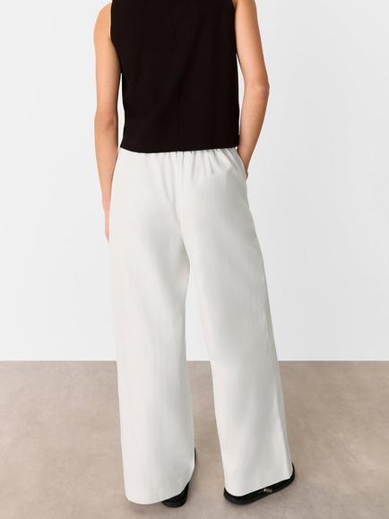 Whistles Leona Drawstring Waist Trousers, White - view 2, White