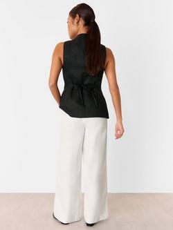 Whistles Petite Leona Wide Leg Trousers, White - view 2, White