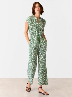 Whistles Abstract Squares Jumpsuit containing LENZING™ ECOVERO™ Viscose, Ivory/Multi