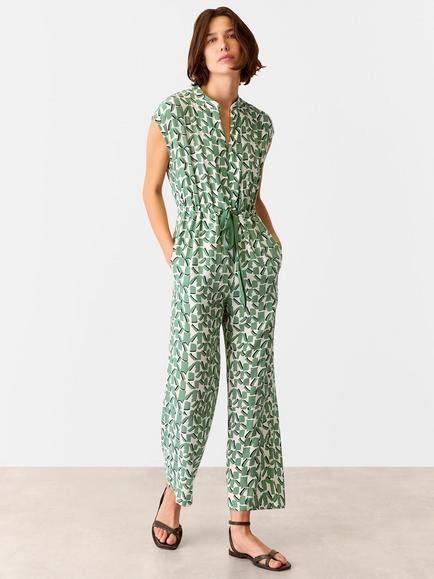Whistles Petite Abstract Squares Jumpsuit, Ivory/Multi, Ivory/Multi