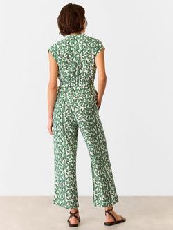 Whistles Petite Abstract Squares Jumpsuit, Ivory/Multi - view 2, Ivory/Multi