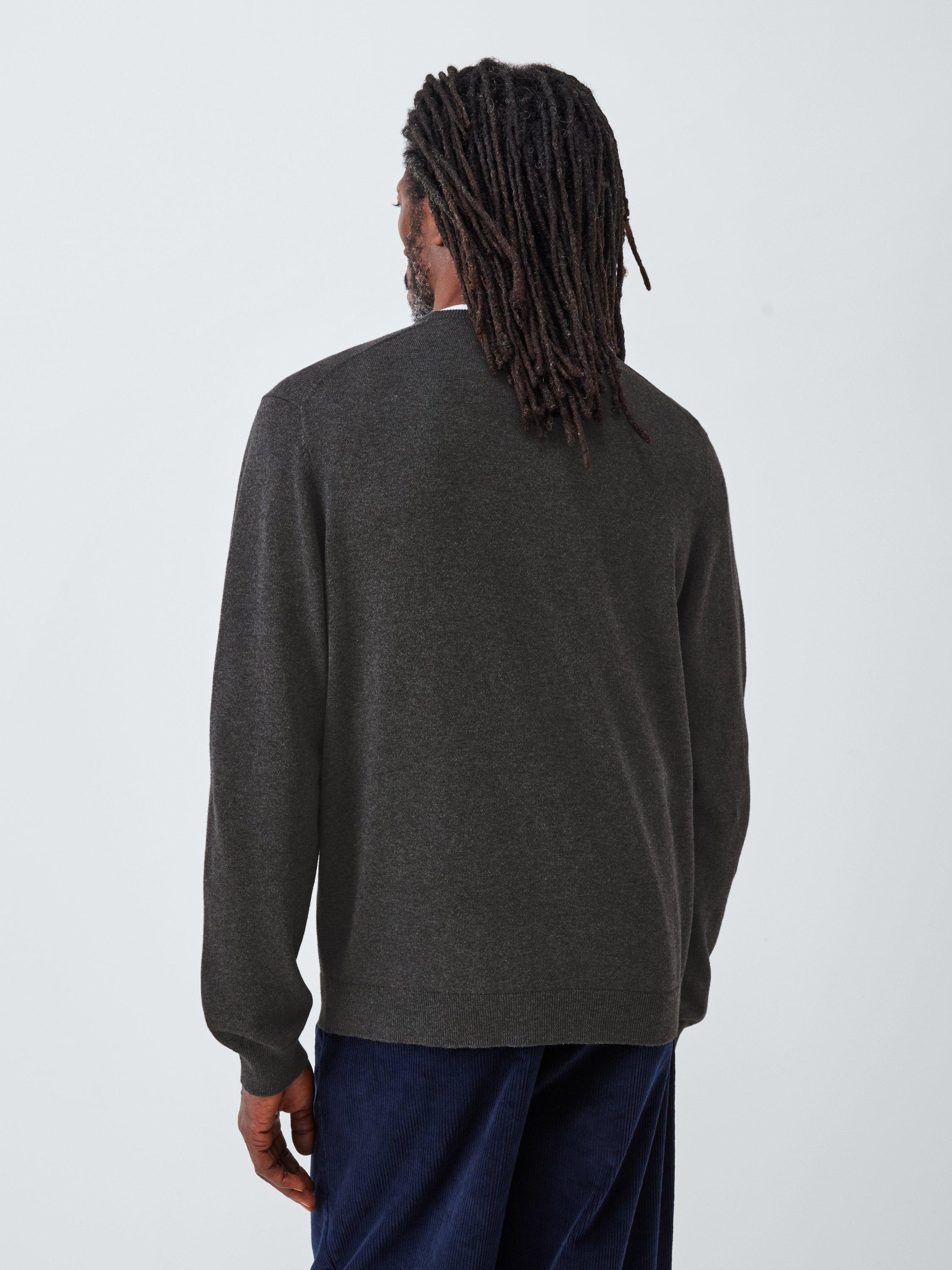 Product image 2 of 6, which shows John Lewis Crew Neck Cotton Jumper, Asphalt, S