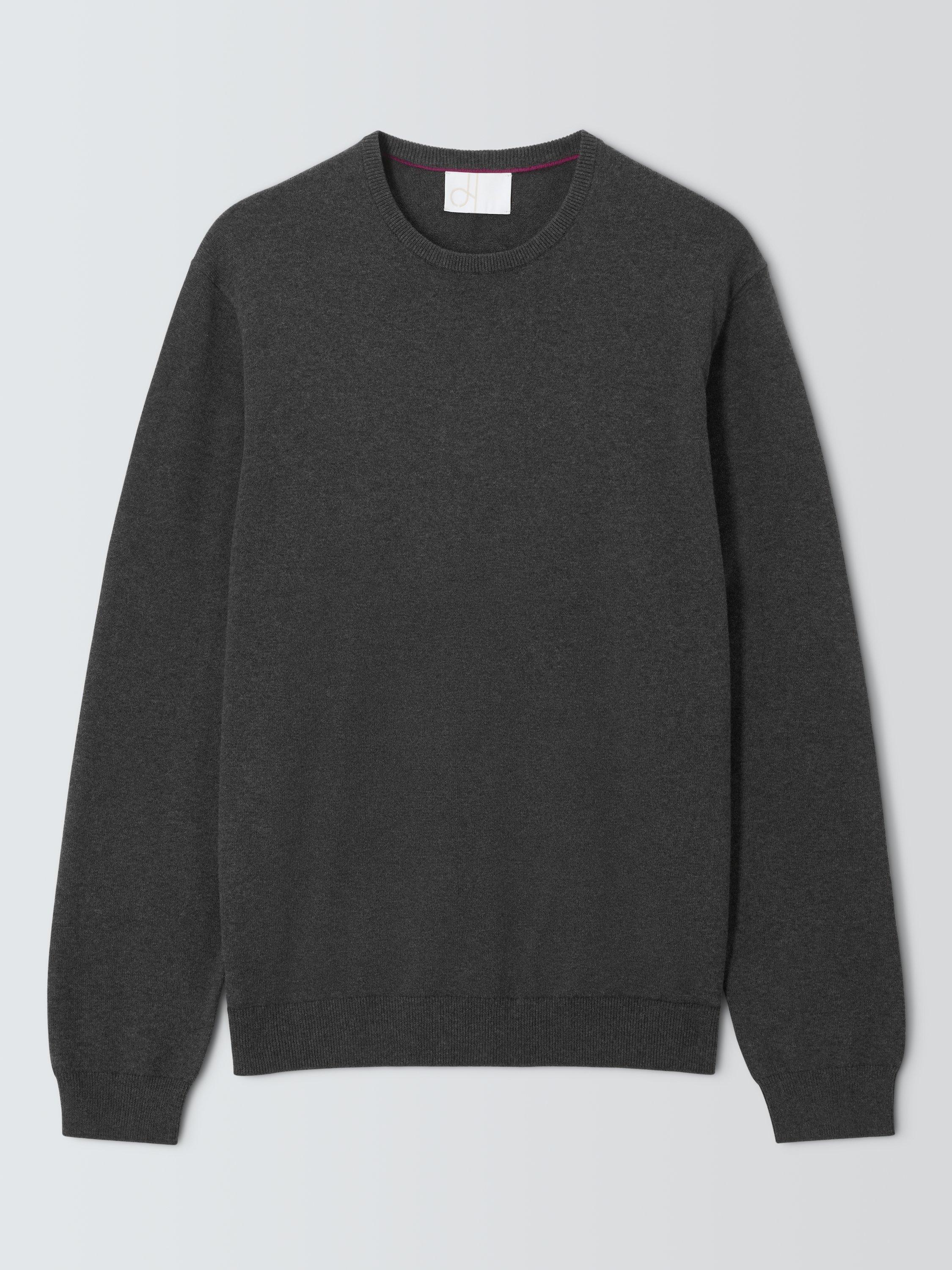 Product image 4 of 6, which shows John Lewis Crew Neck Cotton Jumper, Asphalt, S