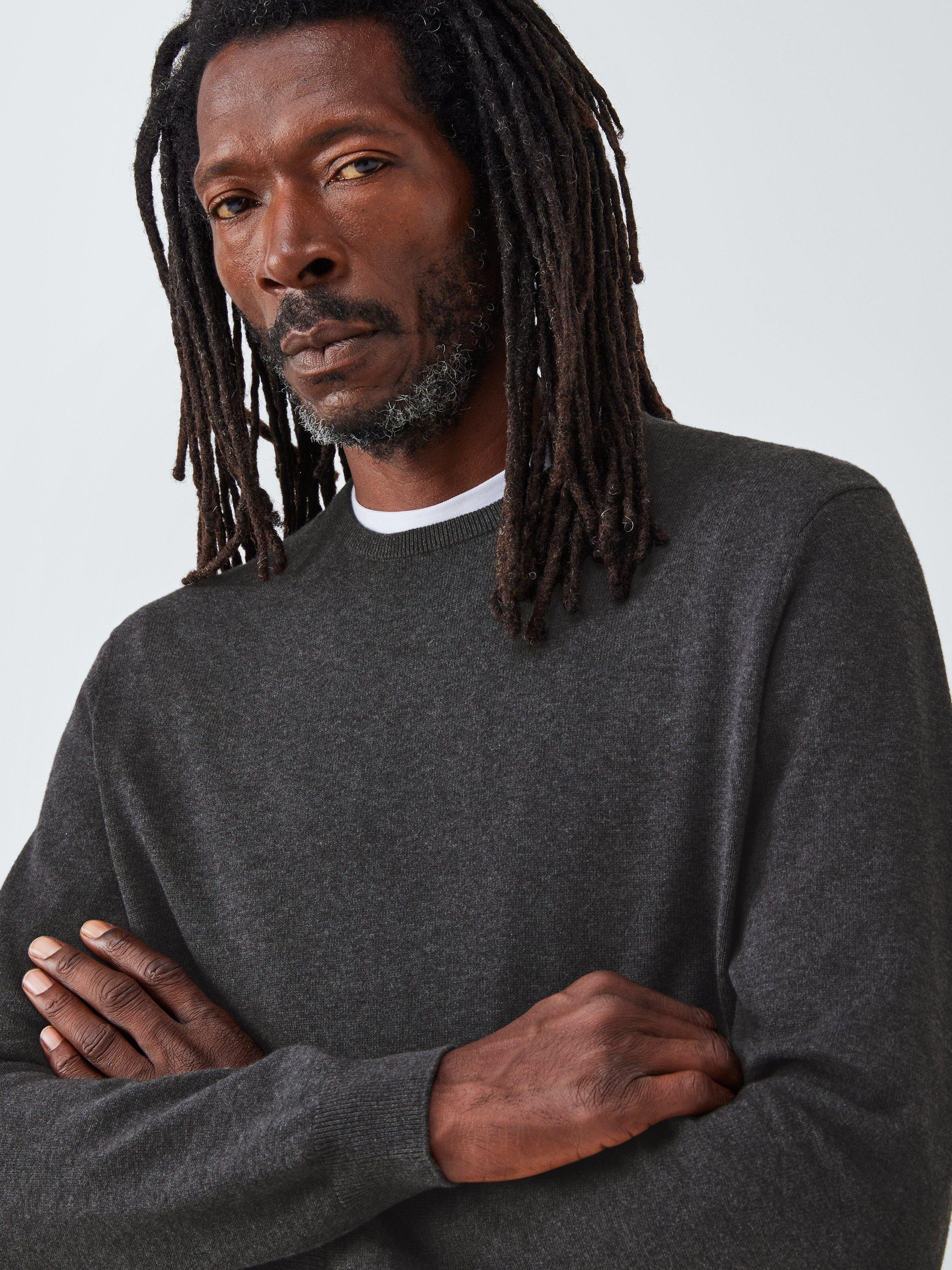 Product image 5 of 6, which shows John Lewis Crew Neck Cotton Jumper, Asphalt, S