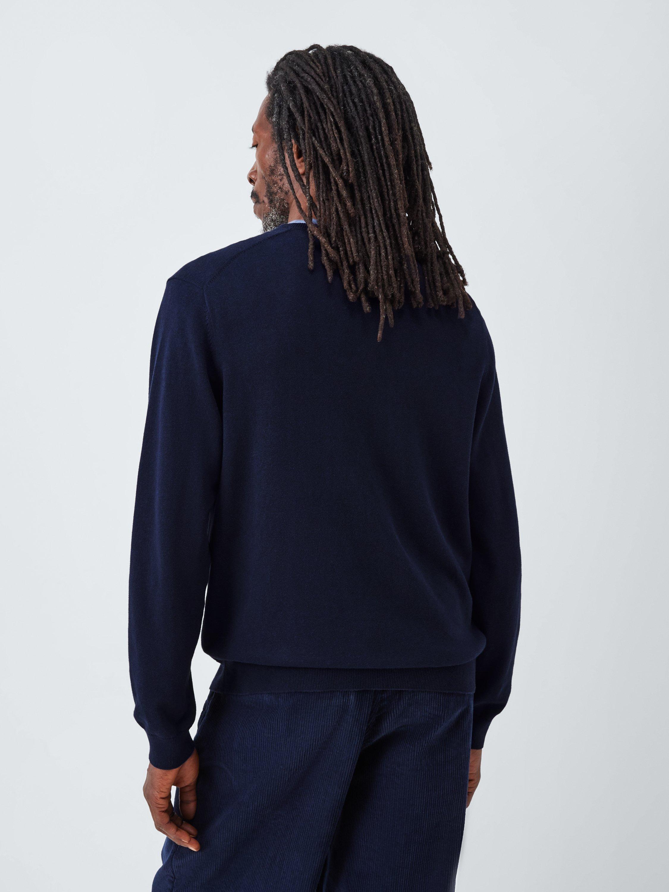 Product image 2 of 6, which shows John Lewis Crew Neck Cotton Jumper, Sky Captain, L