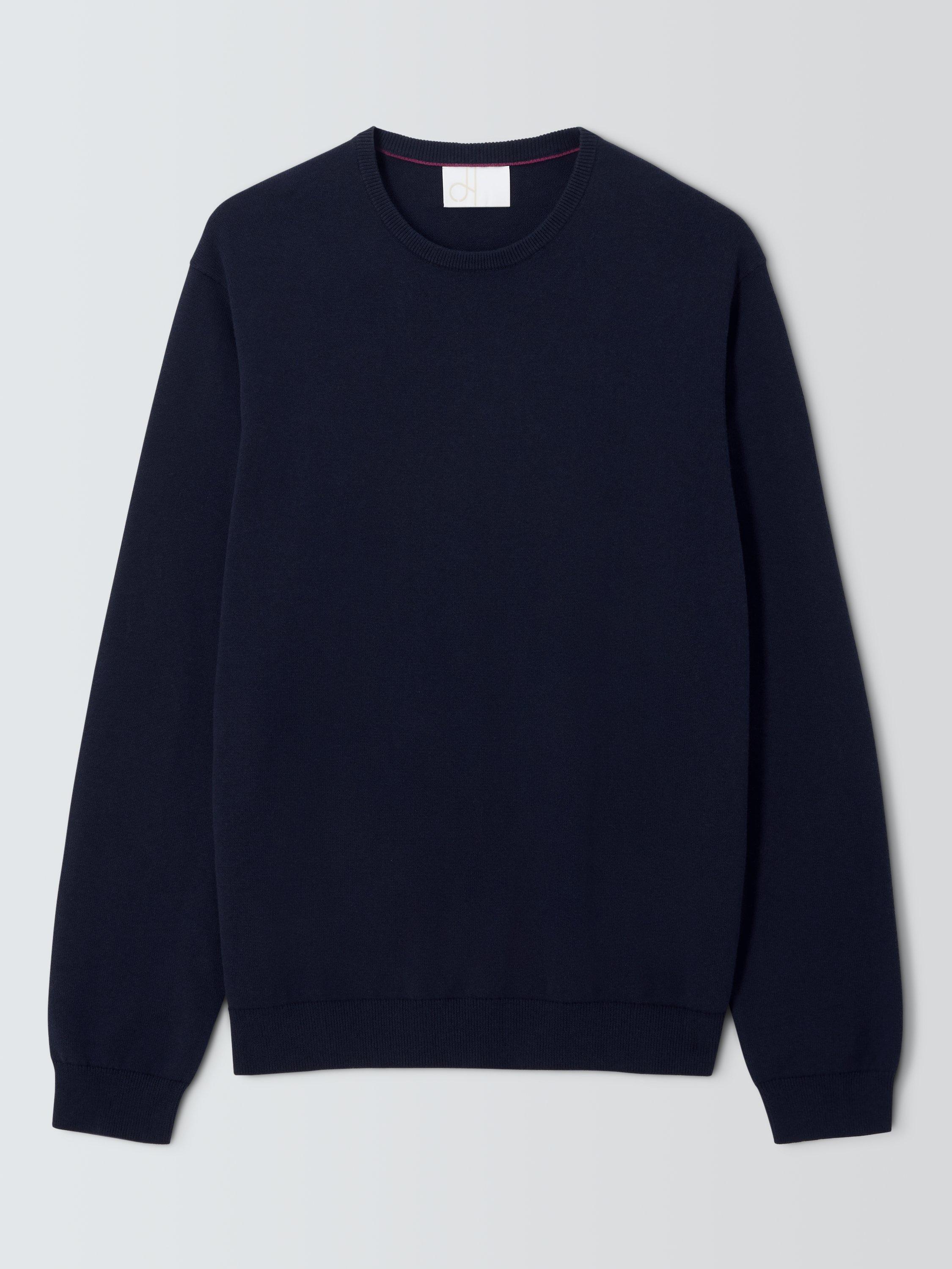 Product image 4 of 6, which shows John Lewis Crew Neck Cotton Jumper, Sky Captain, L