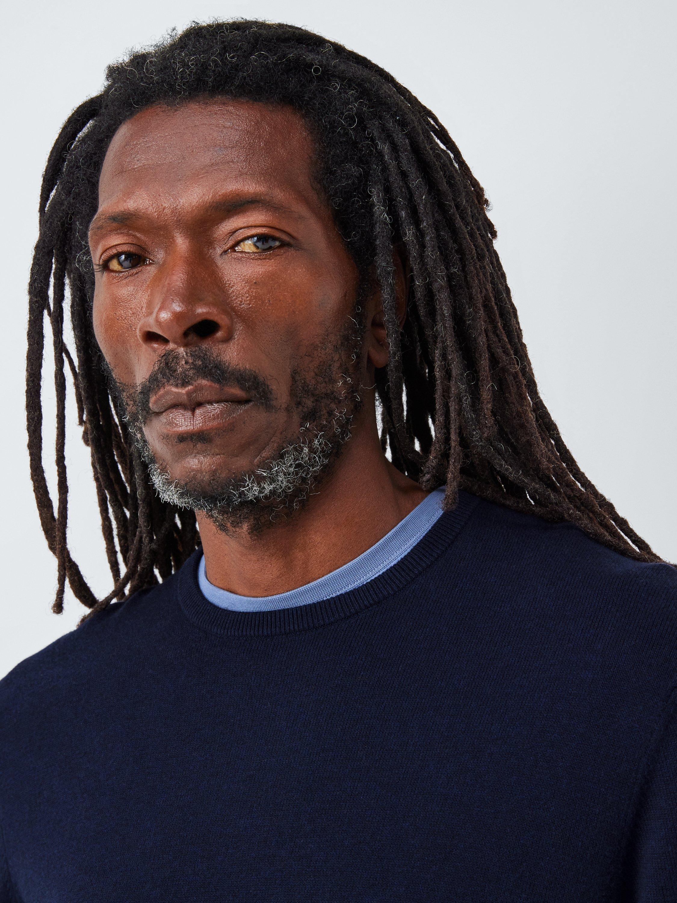 Product image 5 of 6, which shows John Lewis Crew Neck Cotton Jumper, Sky Captain, L