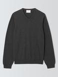 John Lewis V Neck Cotton Jumper, Asphalt