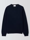 John Lewis V Neck Cotton Jumper, Sky Captain