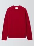 John Lewis Lambswool Blend Reverse Seam Crew Neck Jumper, Crimson
