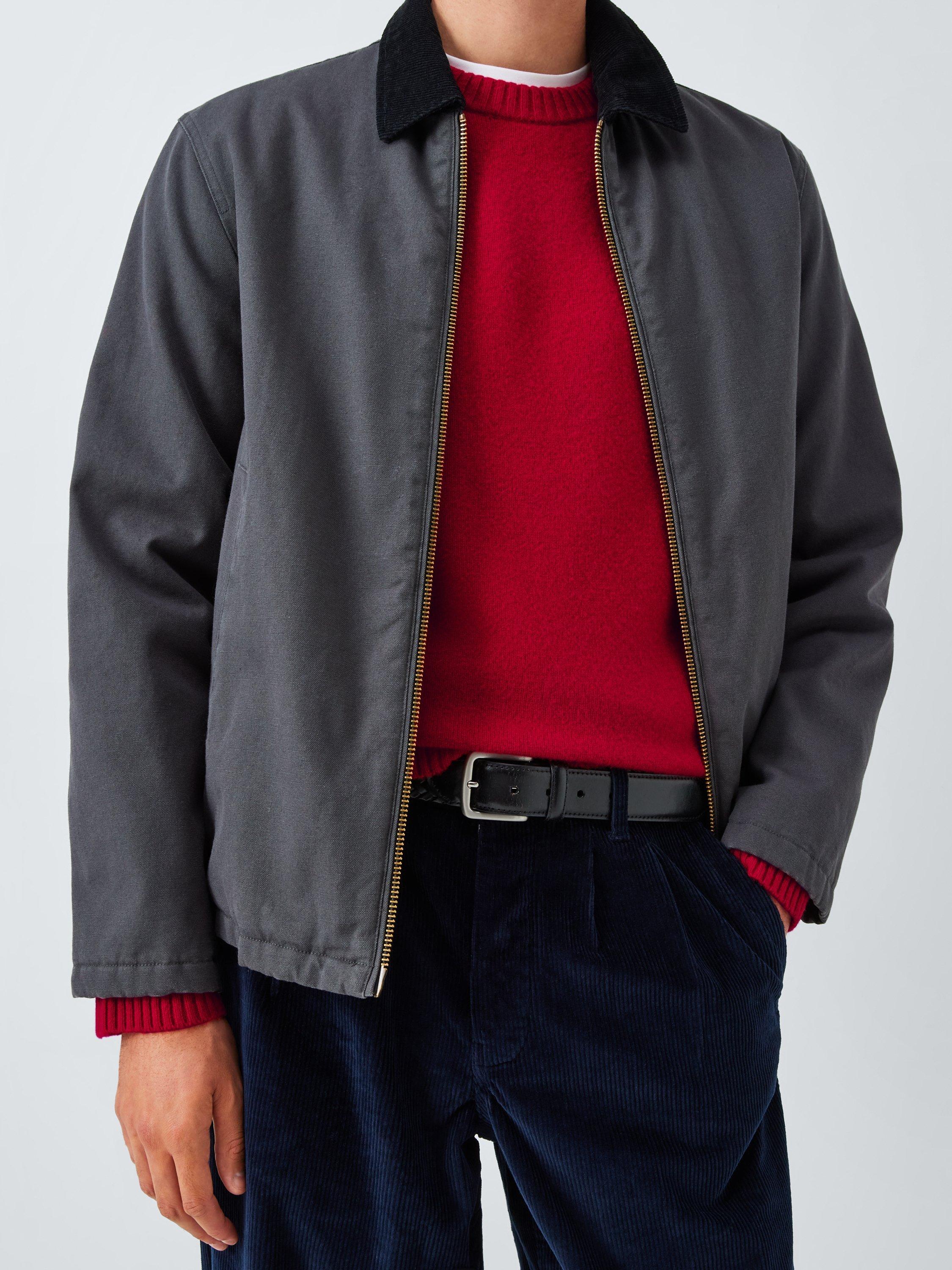 Product image 5 of 6, which shows John Lewis Lambswool Rich Reverse Seam Crew Neck Jumper, Crimson, L
