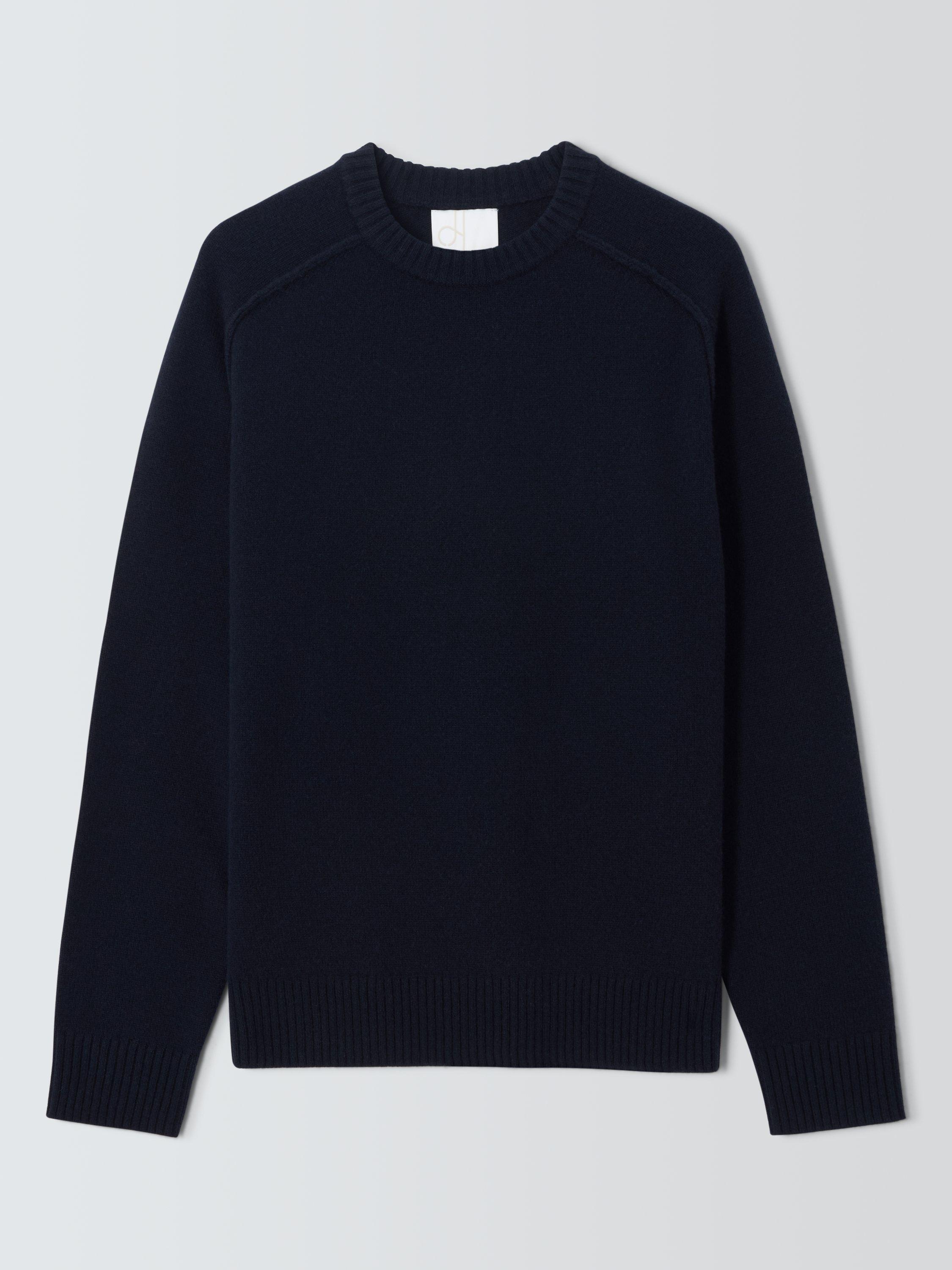 Product image 4 of 6, which shows John Lewis Lambswool Rich Reverse Seam Crew Neck Jumper, Navy, L