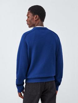 John Lewis Lambswool Rich Reverse Seam Crew Neck Jumper - view 2, Regal