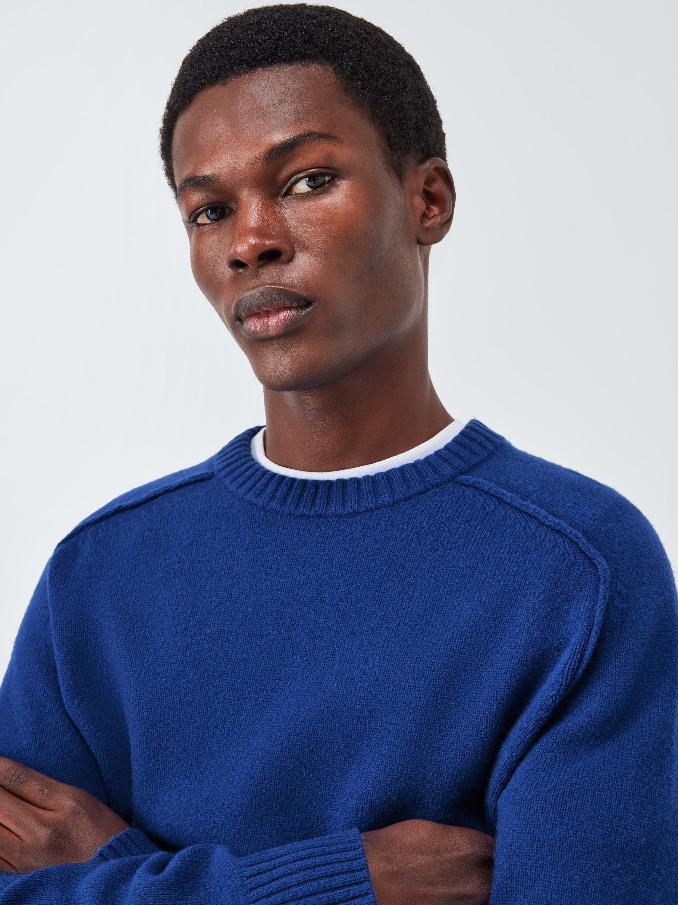 Product image 6 of 6, which shows John Lewis Lambswool Rich Reverse Seam Crew Neck Jumper, Regal, M
