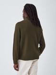 John Lewis Lambswool Blend Reverse Seam Half Zip Jumper, Marsh