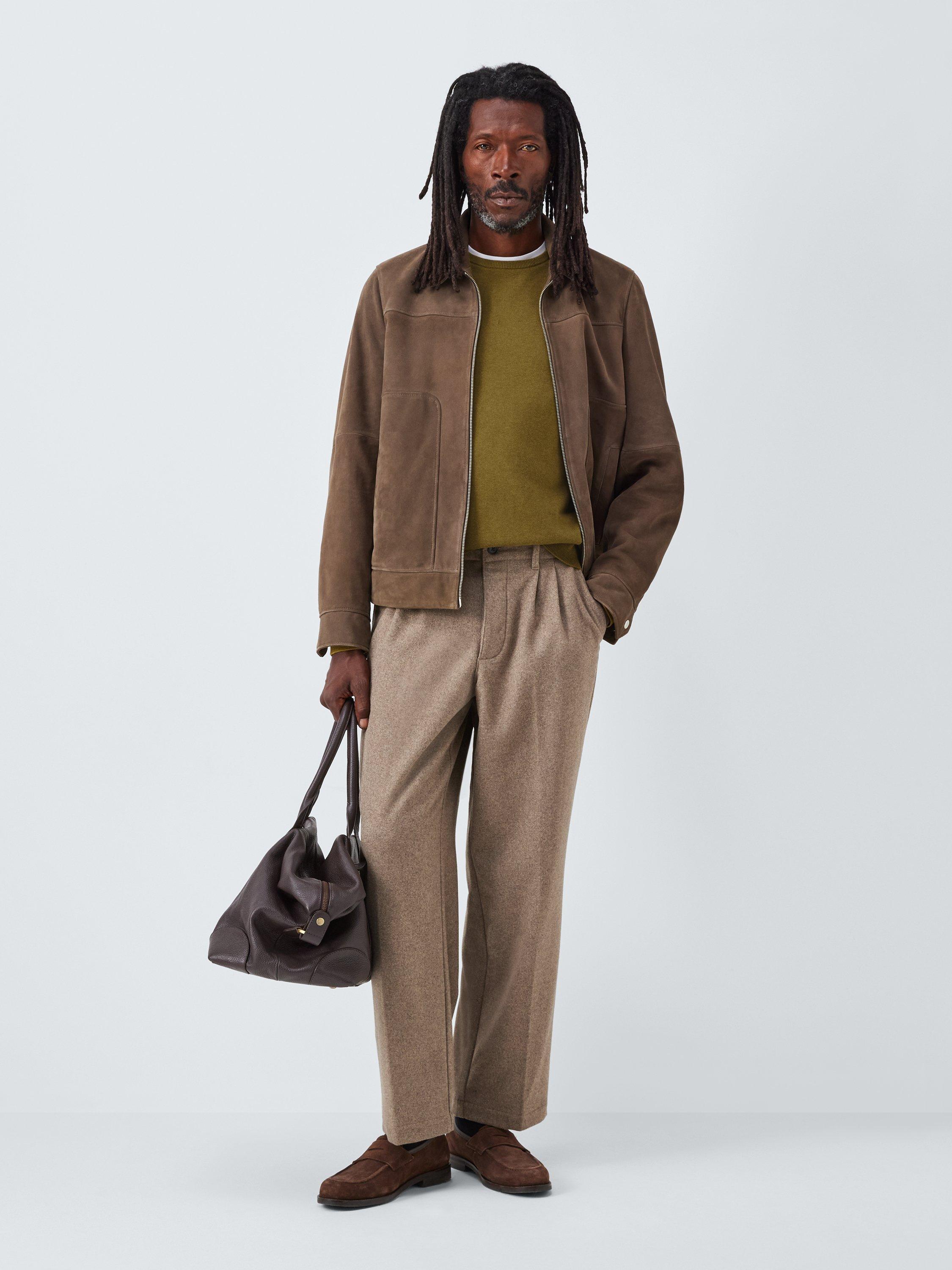 Product image 3 of 6, which shows John Lewis Cotton Knit Crew Neck Jumper, Ecru Olive, S