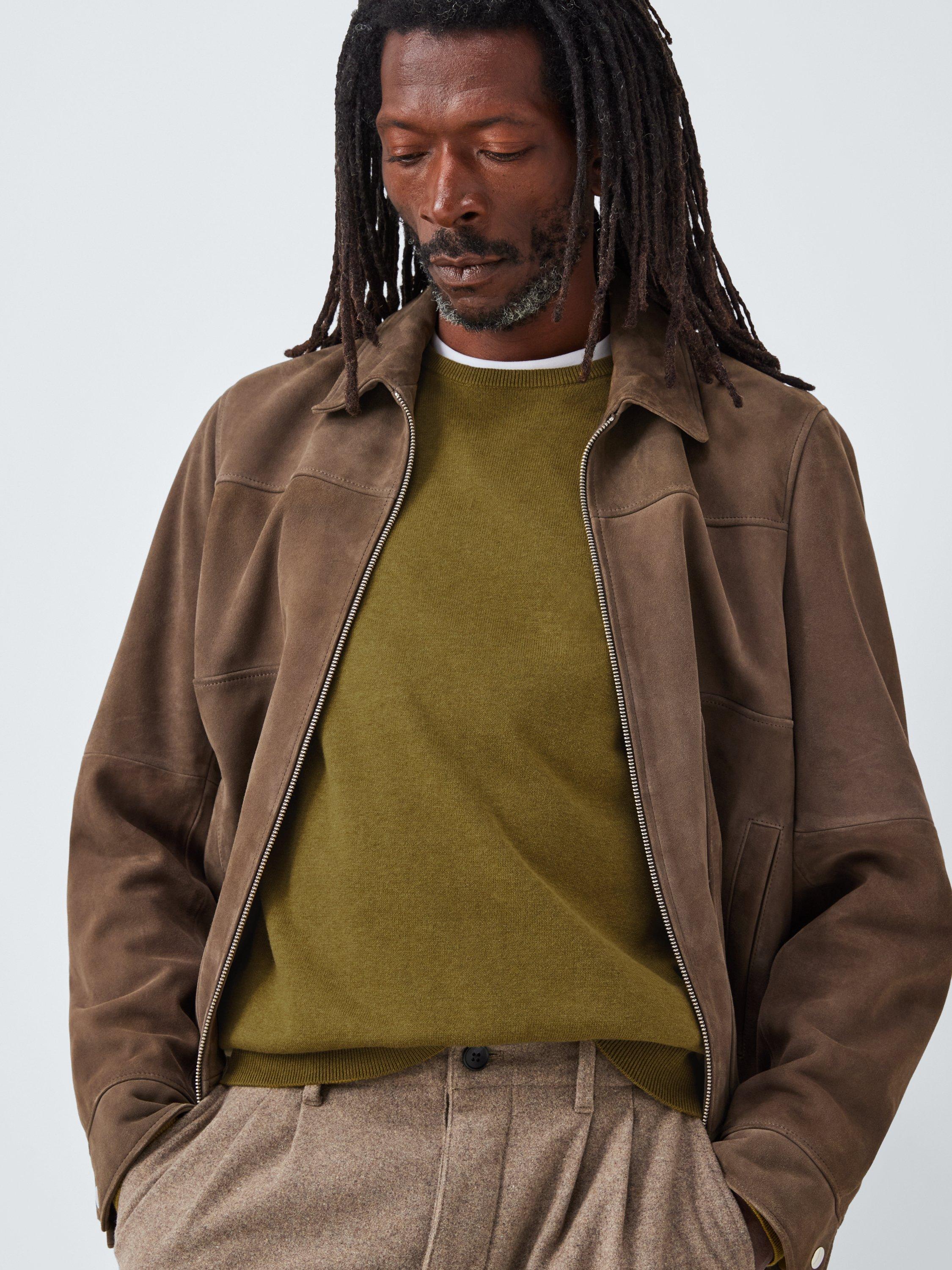 Product image 6 of 6, which shows John Lewis Cotton Knit Crew Neck Jumper, Ecru Olive, S