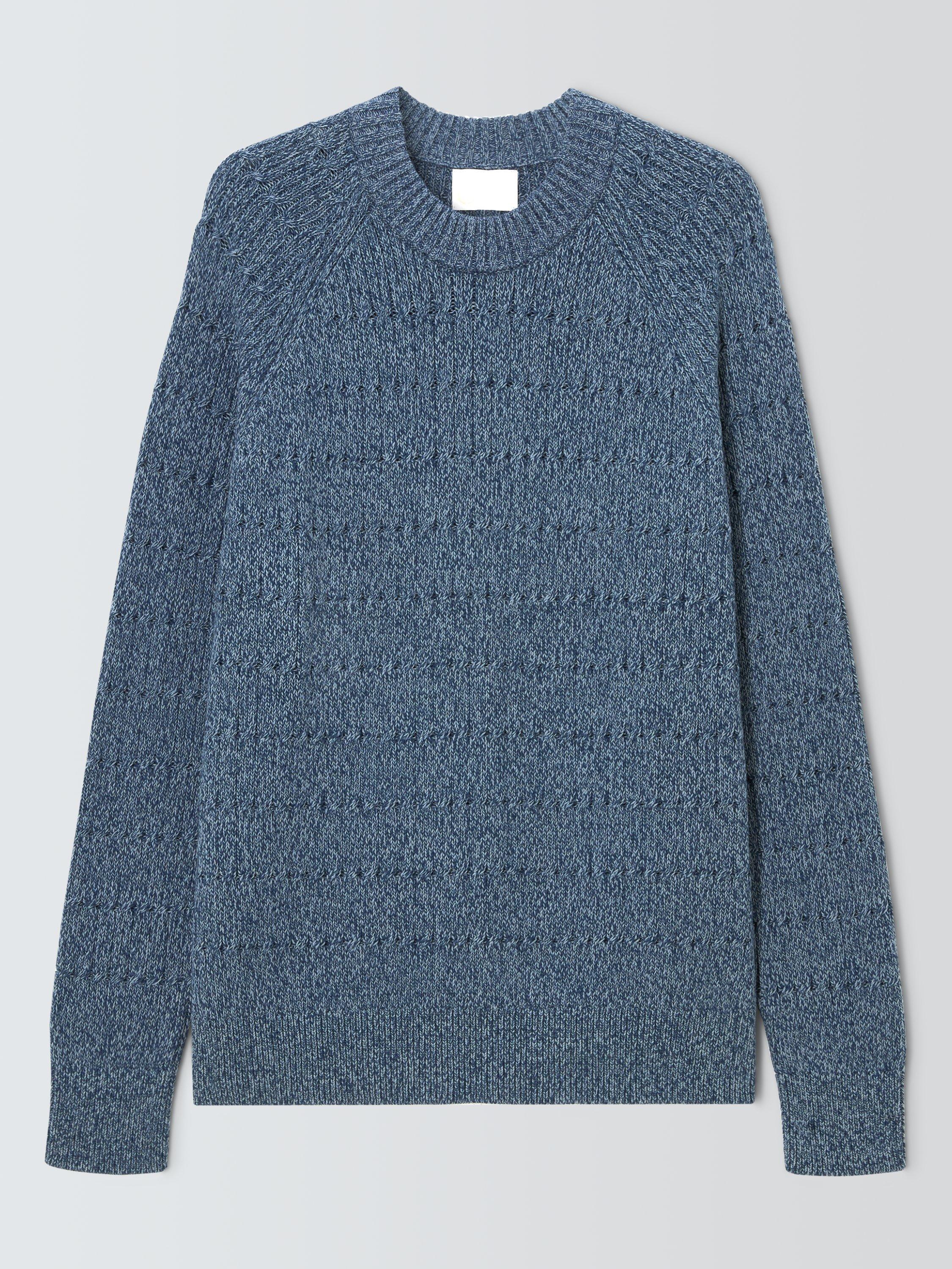 Product image 1 of 1, which shows John Lewis Cotton Rib Cable Knit Crew Neck Jumper, Flint Stone, S