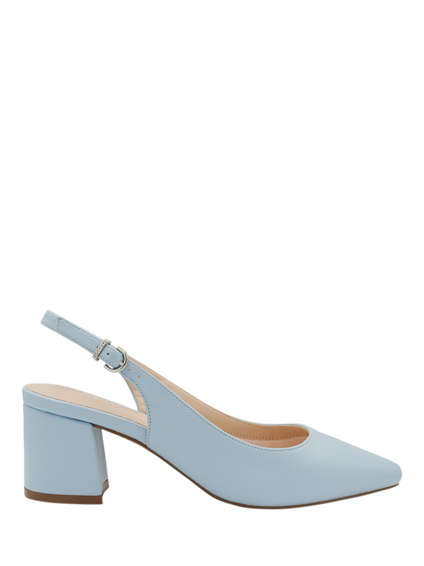 Paradox London Isadora Mid Block Heel Sling Back Court Shoes, Powder Blue