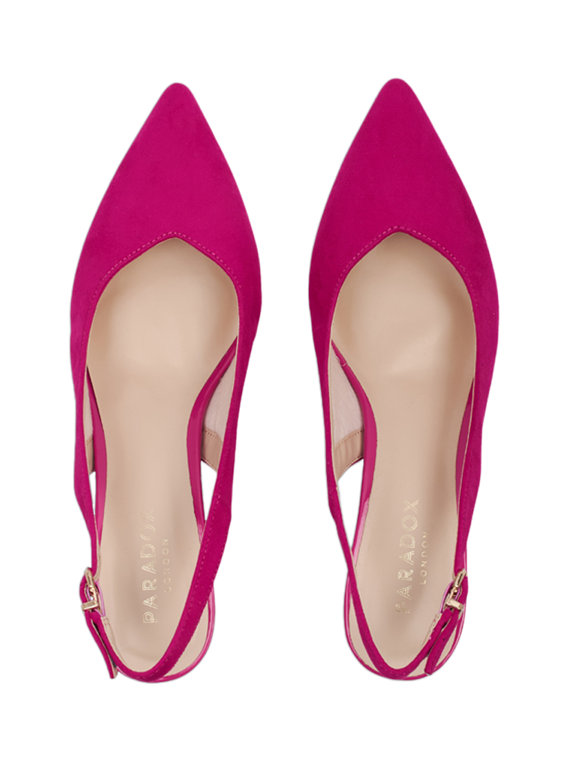 Product image 4 of 6, which shows Paradox London Kelsey Slingback Courts, Fuchsia, 3