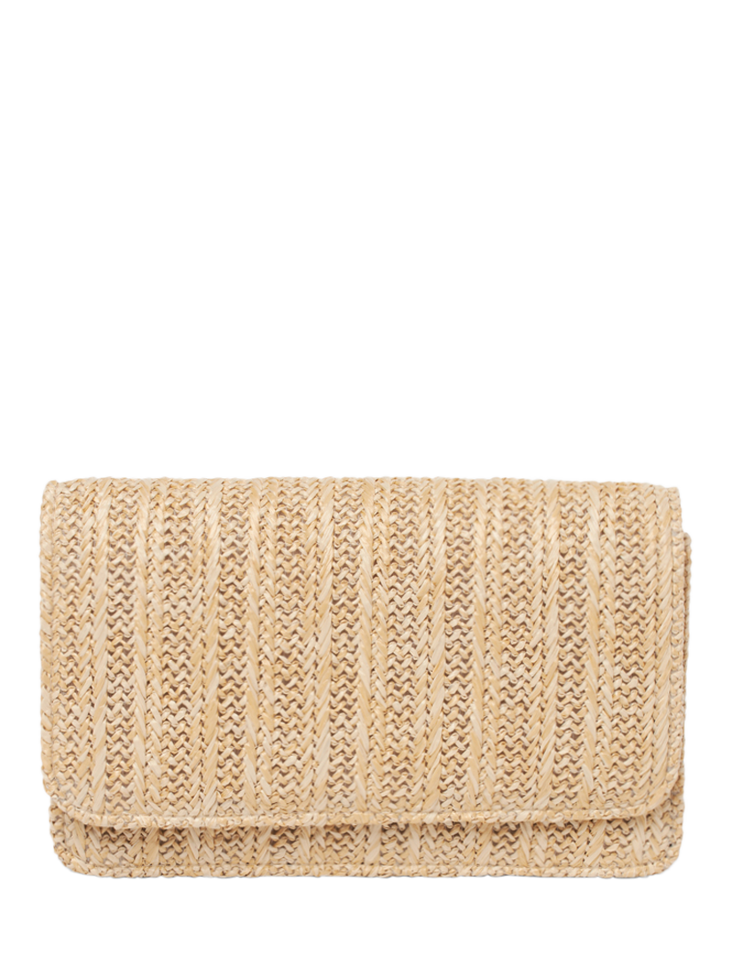 Paradox London Dominga Raffia Clutch Bag, Natural