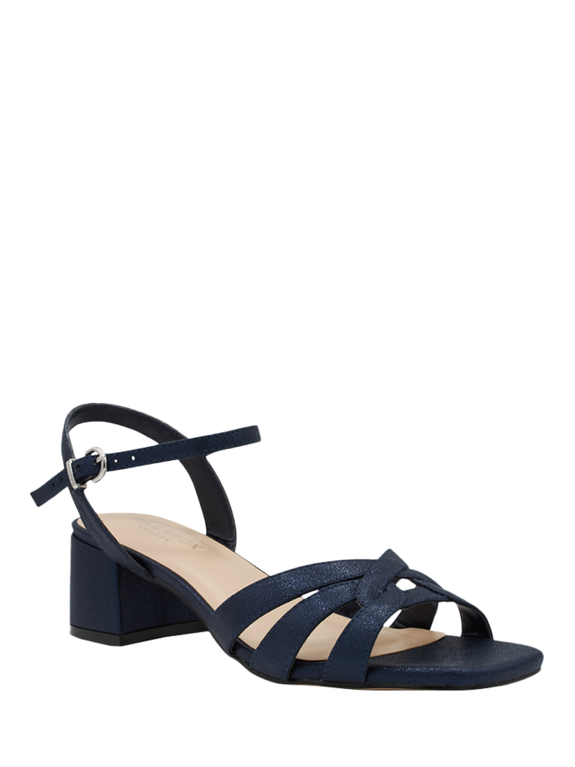 Product image 3 of 6, which shows Paradox London Marcia Block Heel Sandals, Navy, 3