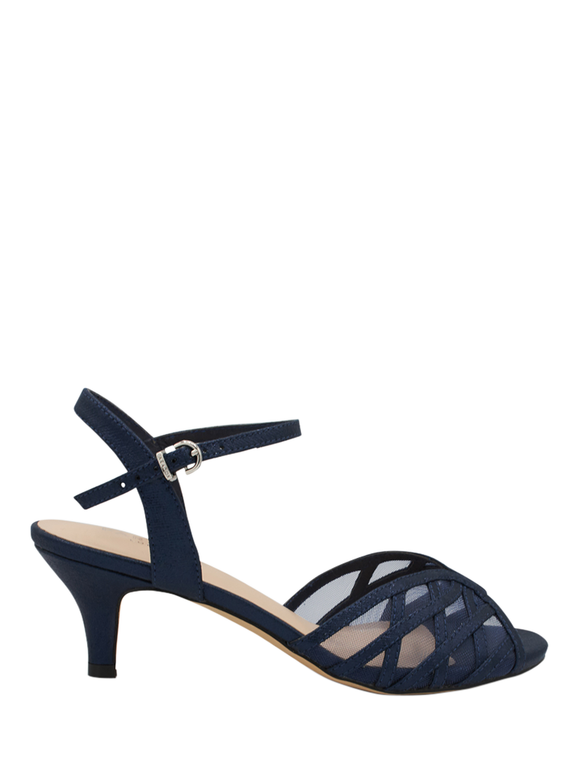 Product image 1 of 6, which shows Paradox London Marielle Glitter Strappy Heeled Sandals, Navy, 3