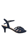 Paradox London Marielle Glitter Strappy Heeled Sandals, Navy