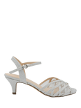 Paradox London Marielle Glitter Strappy Heeled Sandals, Silver