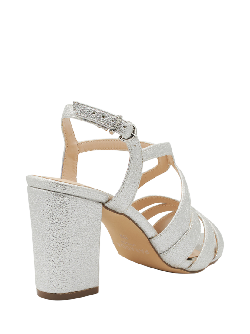 Product image 5 of 5, which shows Paradox London Natalia Wide Fit Block Heeled Sandals, Silver, 3
