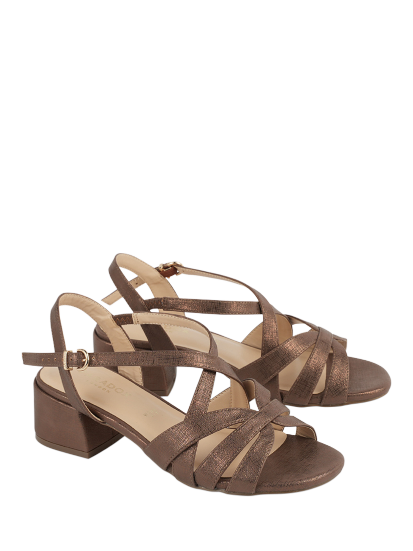 Product image 6 of 6, which shows Paradox London Nerissa Wide Fit Block Heeled Sandals, Bronze, 3