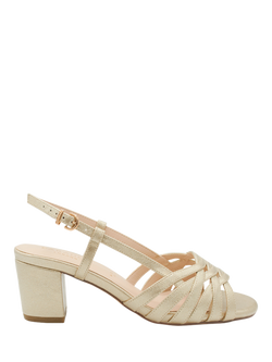 Paradox London Nicolette Wide Fit Heeled Sandals, Champagne
