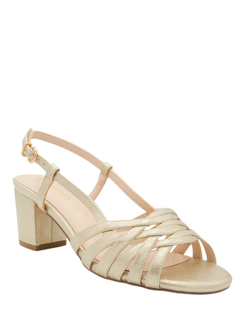 Product image 3 of 6, which shows Paradox London Nicolette Wide Fit Heeled Sandals, Champagne, 3