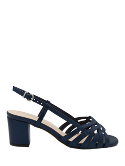 Paradox London Nicolette Wide Fit Heeled Sandals, Navy