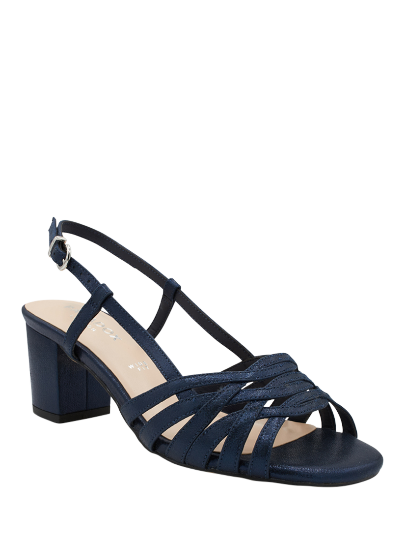 Product image 3 of 6, which shows Paradox London Nicolette Wide Fit Heeled Sandals, Navy, 3