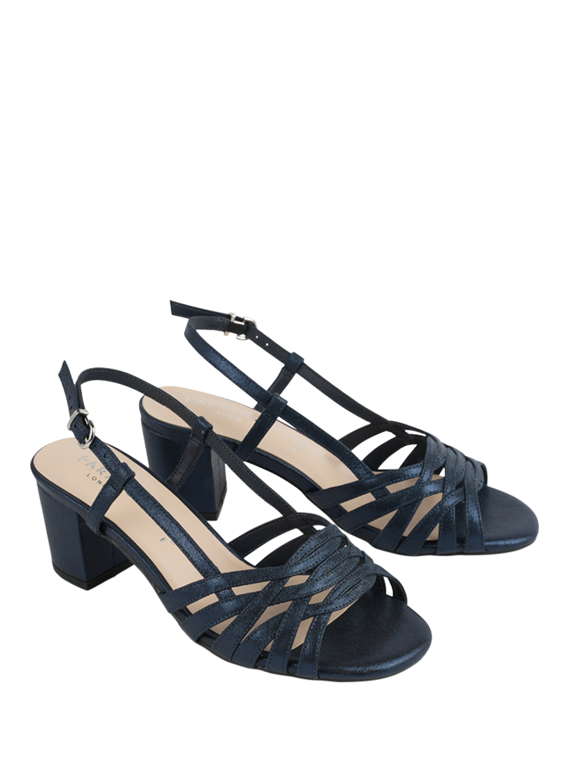 Product image 6 of 6, which shows Paradox London Nicolette Wide Fit Heeled Sandals, Navy, 3
