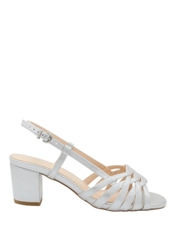 Paradox London Nicolette Wide Fit Heeled Sandals, Silver
